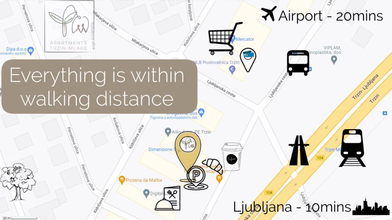 Apartments Trzin-Mlake W Free Parking Экстерьер фото